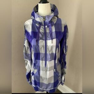 Lululemon Women's 4 Leader of the Track Plaid 1/2zip Pullover Hoodie/Windbreaker